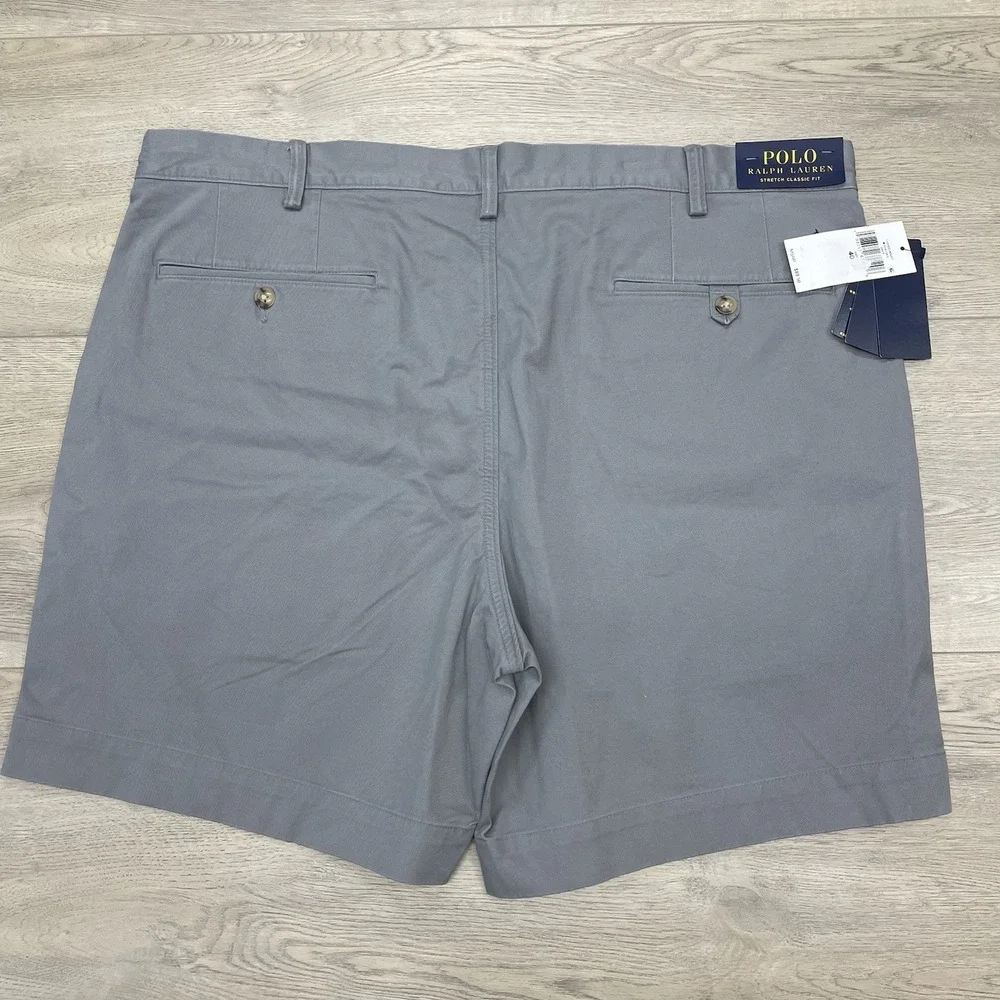 NWT Polo Ralph Lauren Classic Fit Gray Chino Shorts Men Sz 40 Prep Casual